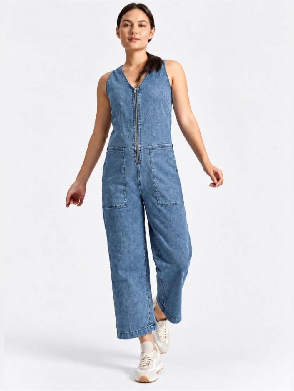 DU/ER Performance Denim Jumpsuit Light Stone Size XXS